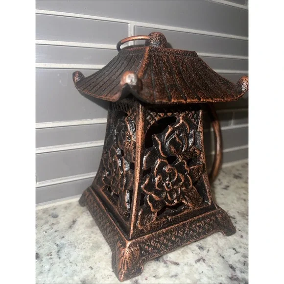 NIB PARTYLITE Cast Iron Pagoda Style LOTUS LANTERN Tealight Candle Holder  7"‎ - Picture 4 of 4